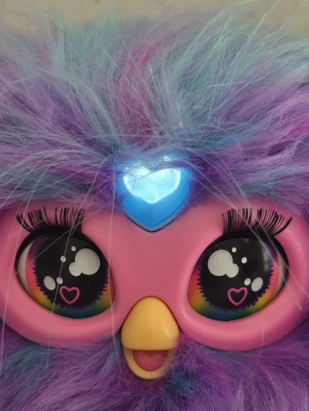 2023 Furby Purple Plush Tie Dye Interactive Voice Activated Glowing Ears *WORKS*